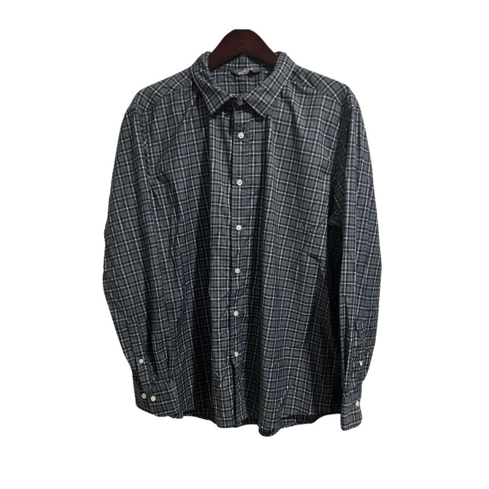Members Mark Slim Fit Benton Performance Shirt Plaid Green